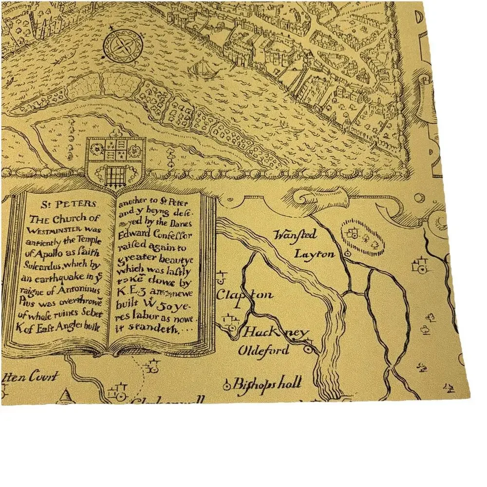 THIBAUT London Map TABACCO Sample Sheet 13.25” x 17.5” Pattern 839-T-6010